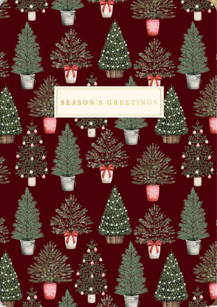 Laura Ashley Foil Card-Decorated Trees