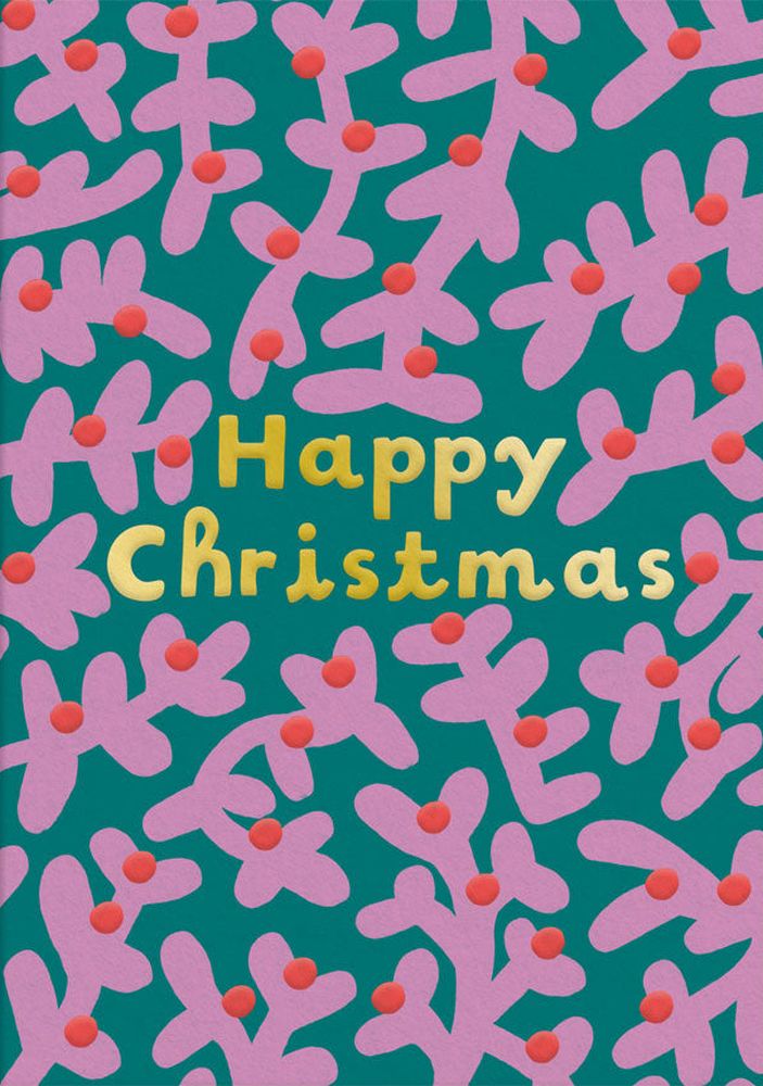 Foil Card-Happy Christmas Foliage