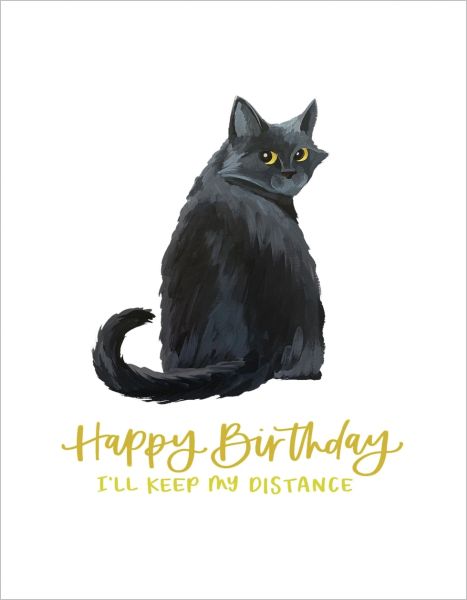 Foil Card-Black Cat Birthday