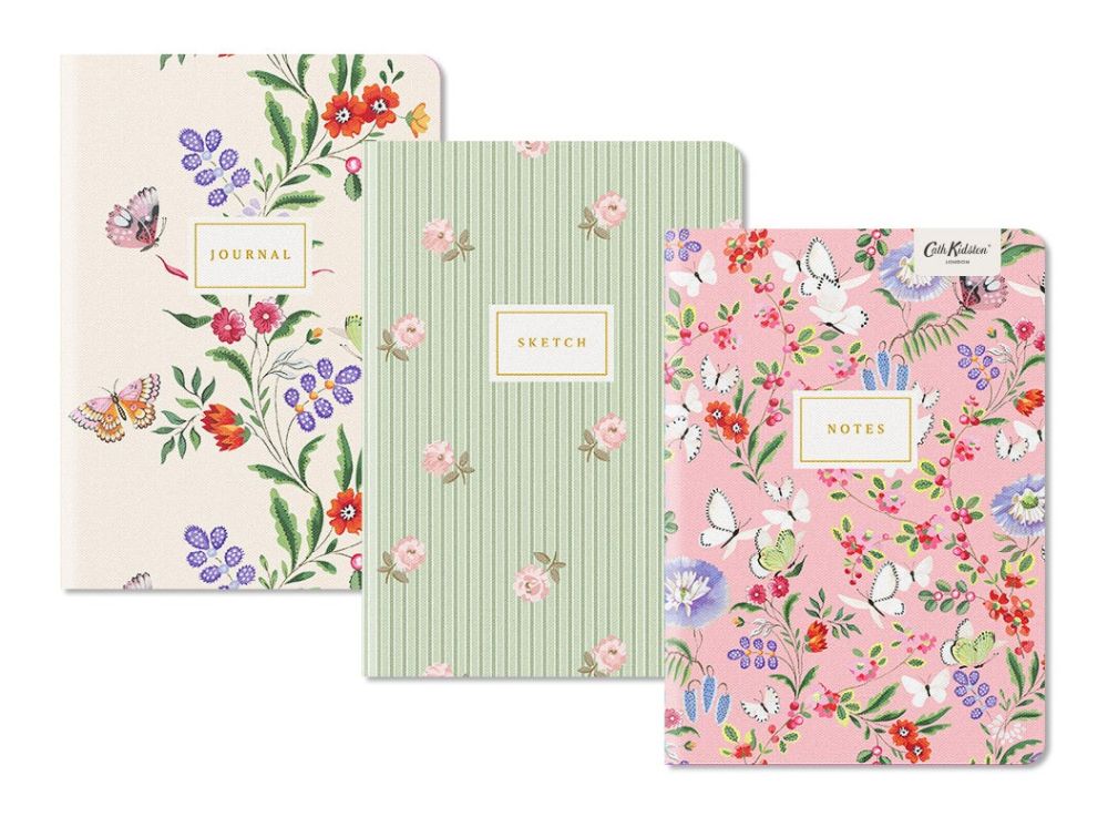 Cath Kidston Medium Notebook Set-Butterfly Florals