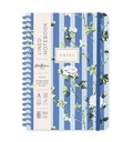 Cath Kidston B6 Spiral Bound Notebook-Blue Stripe Floral