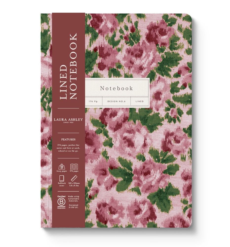 Laura Ashley A5 Textured Soft Cover Notebook-Roses