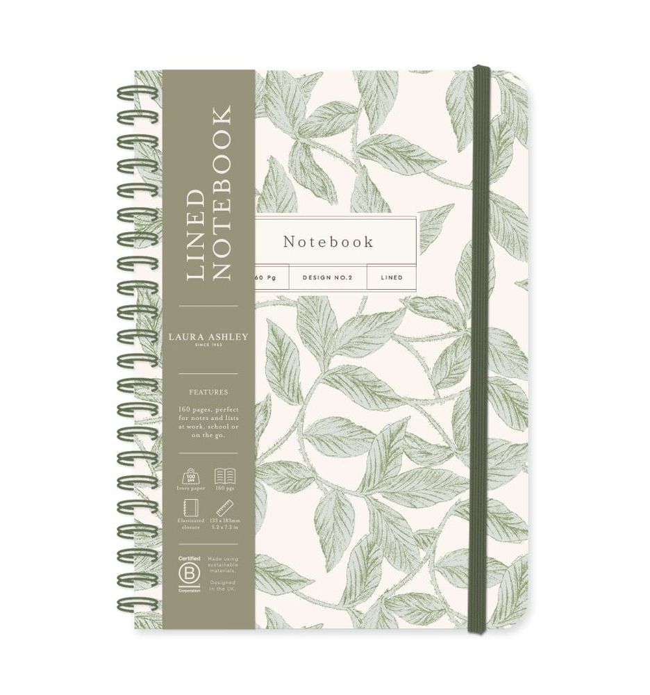 Laura Ashley B6 Spiral Bound Notebook-Erwood