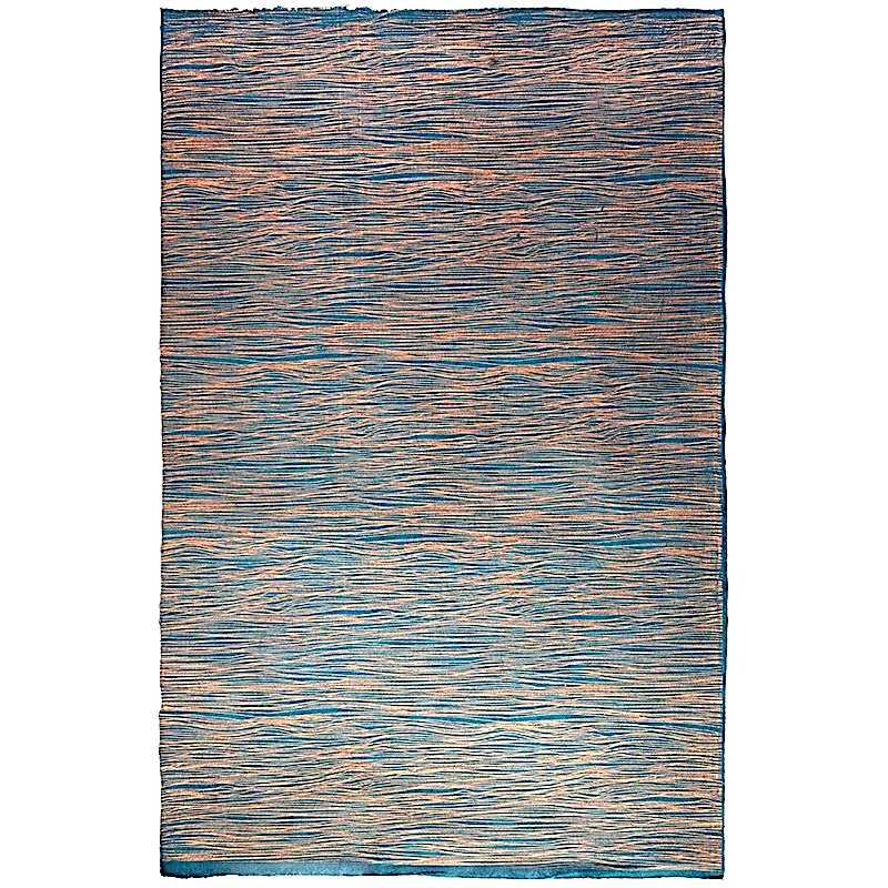 Wrap-Wavy Lines Copper on Teal