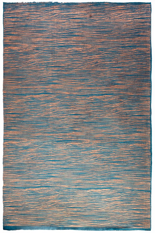 Wrap-Wavy Lines Copper on Teal