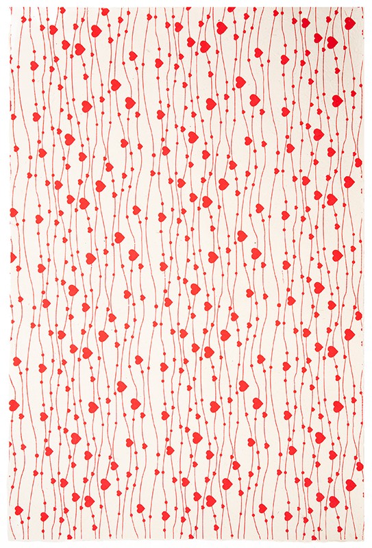 Wrap-Hearts Red On Natural