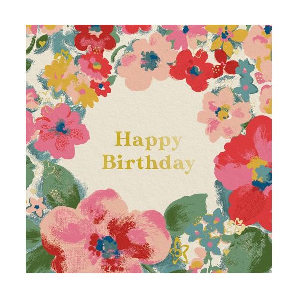 Mini Foil Card-Floral Birthday