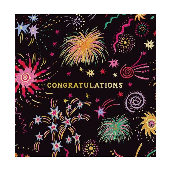 Mini Foil Card-Congratulations Fireworks