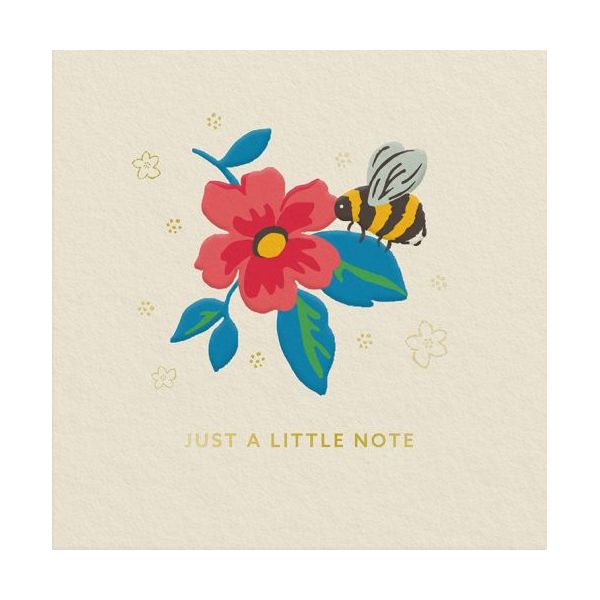 Mini Foil Card-Bee and Flower