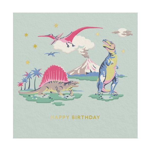 Mini Foil Card-Dino Birthday