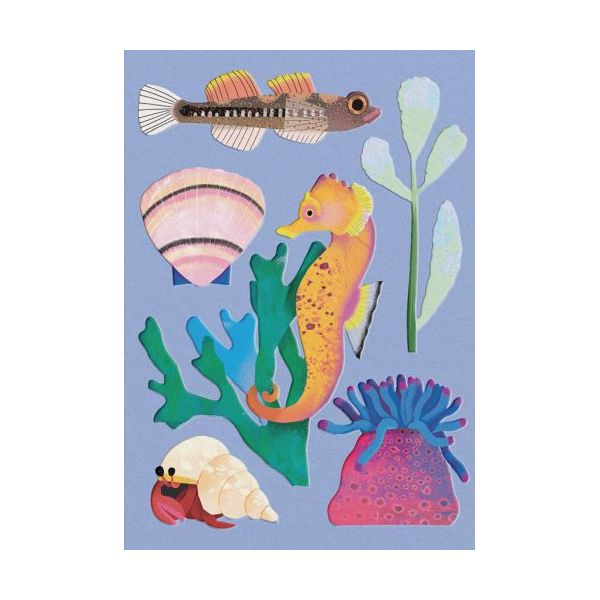 Mini Embossed Card-Seahorse