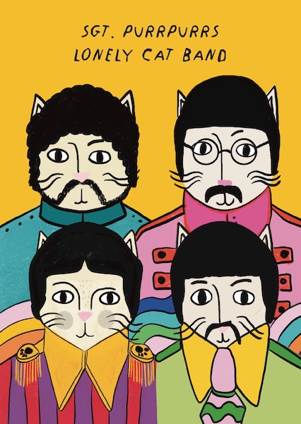 Card-Sgt Purrpurrs Lonely Cat Band