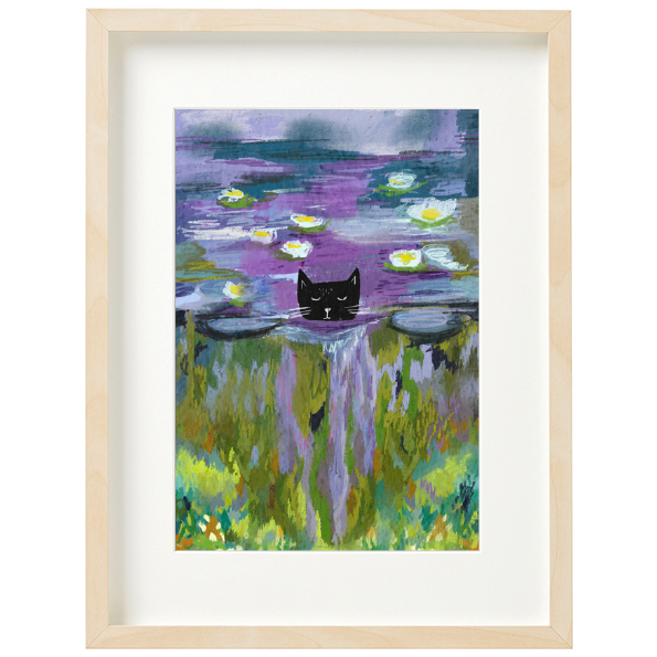Art Print-Claws Monet Purple Water