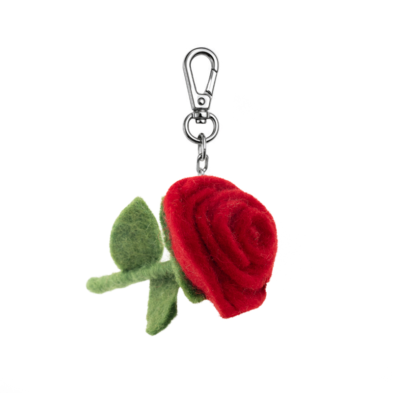 Key Chain-Felt Rose