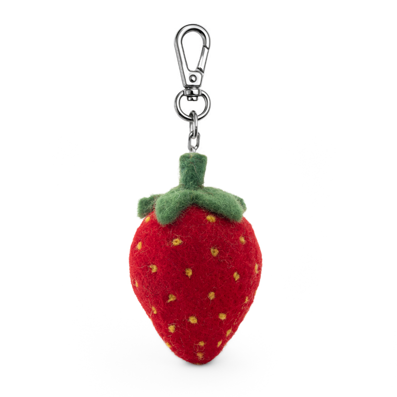 Key Chain-Felt Strawberry