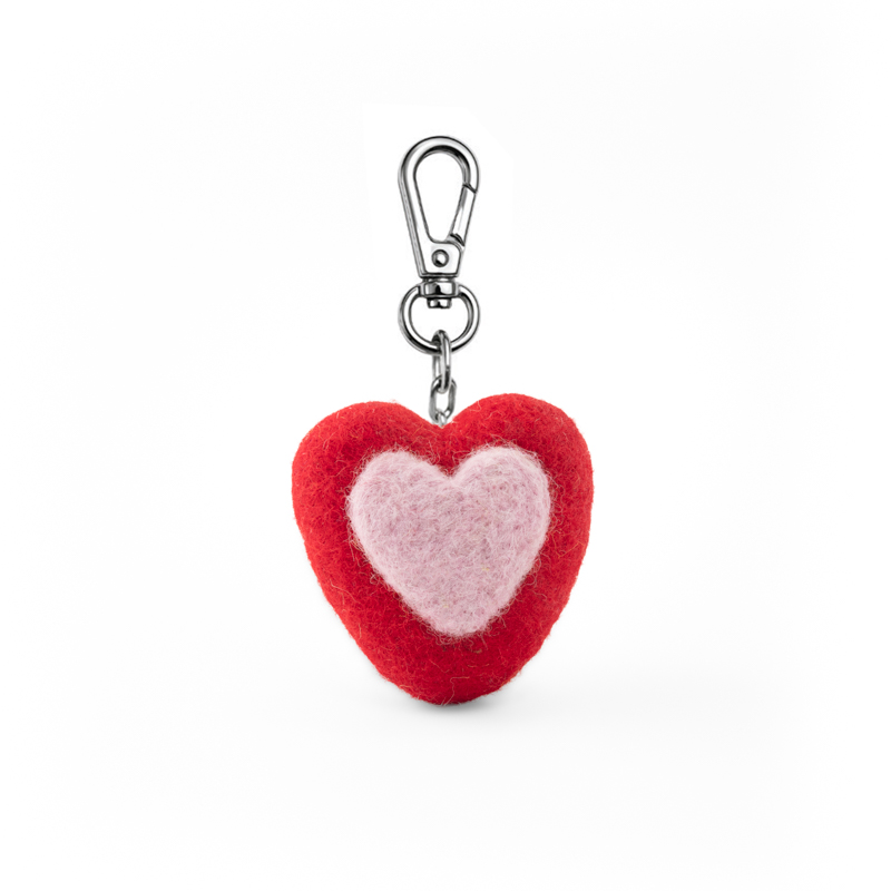 Key Chain-Felt Heart