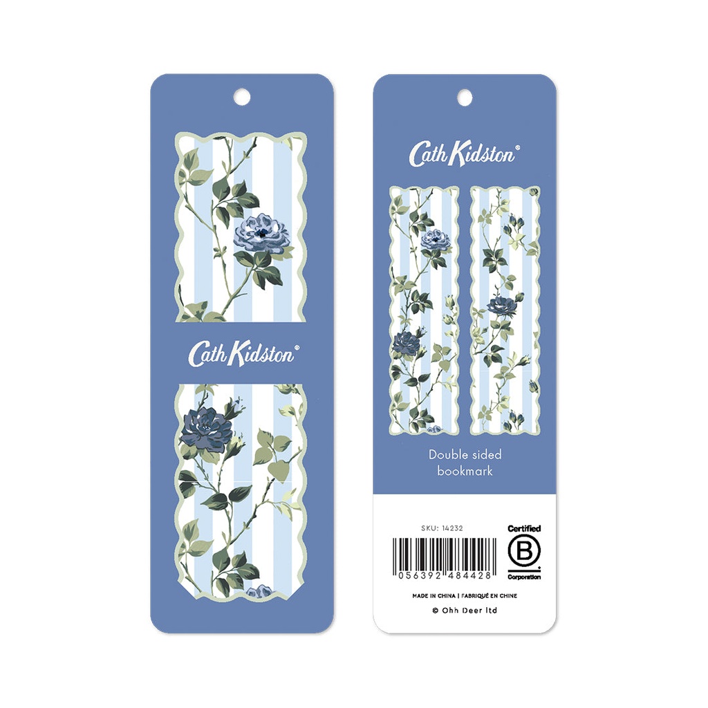 Cath Kidston Bookmark-Blue Stripe Floral 