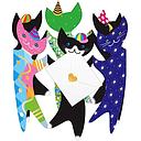 3D Card-Party Cats
