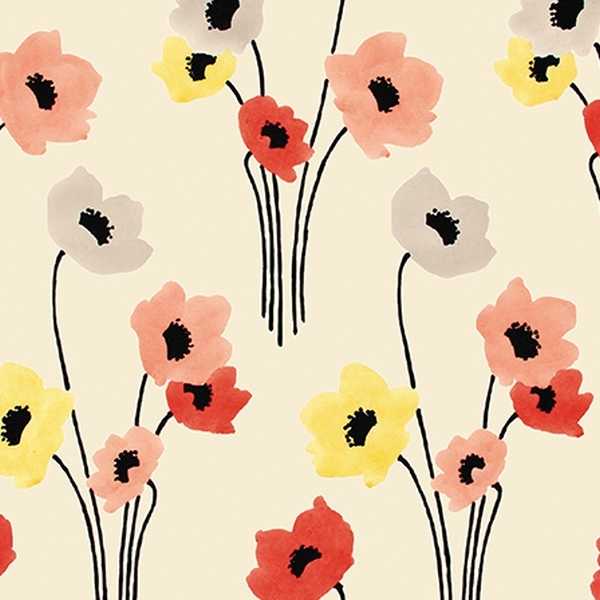 Card-Poppy Print