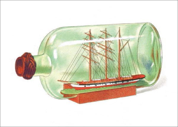 Card-Ship In A Bottle