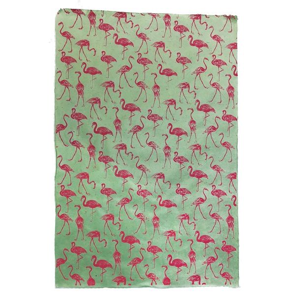 Wrap-Flamingos Magenta On Mint