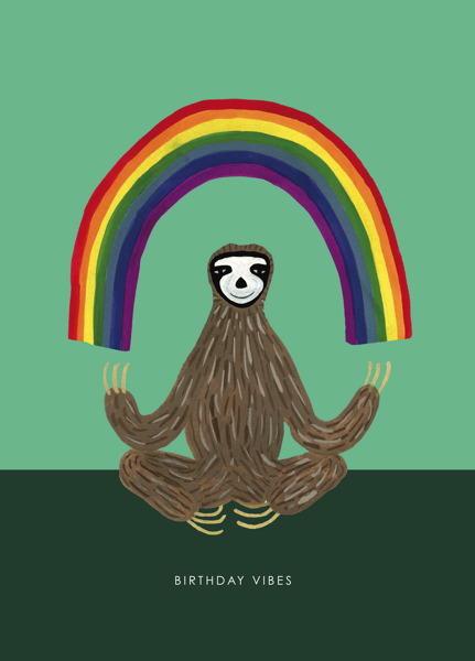 Card-Rainbow Sloth