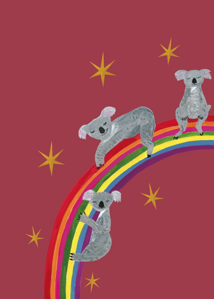 Card-Koalas On Rainbow 