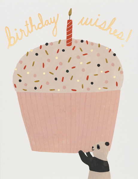 Foil Card-Panda Cupcake