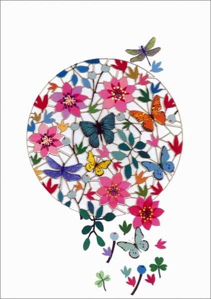 Laser Cut Card-Butterflies and Flowers