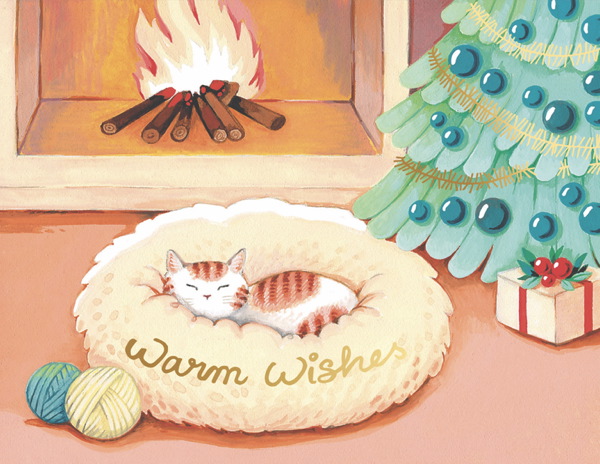 Foil Card-Cat Warm Wishes