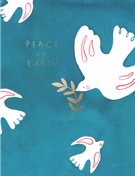 Foil Card-Peace Doves