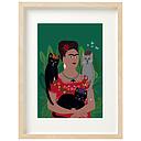 Art Print-Frida and Her Catlo's