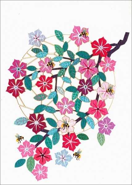 Laser Cut Card-Flowers and Bees