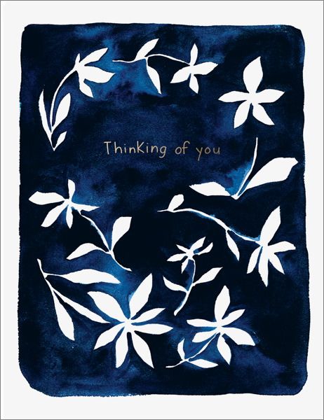 Foil Card-Indigo Flowers
