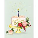 Foil Card-Peach Cake Birthday