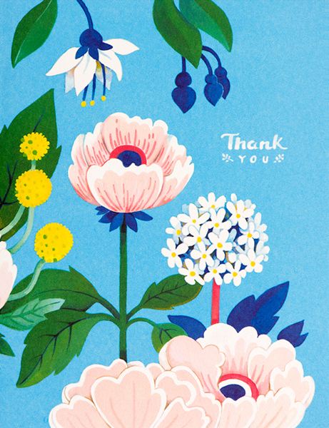 Card-Blue Floral Thank you