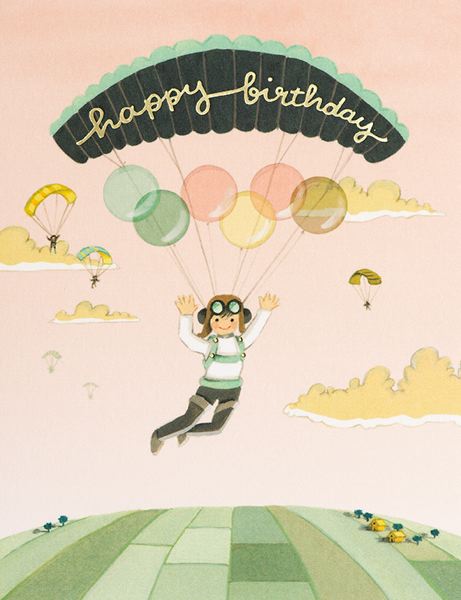 Foil Card-Paraglider Birthday Card