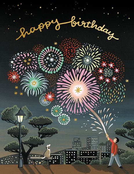 Foil Card-Fireworks Birthday