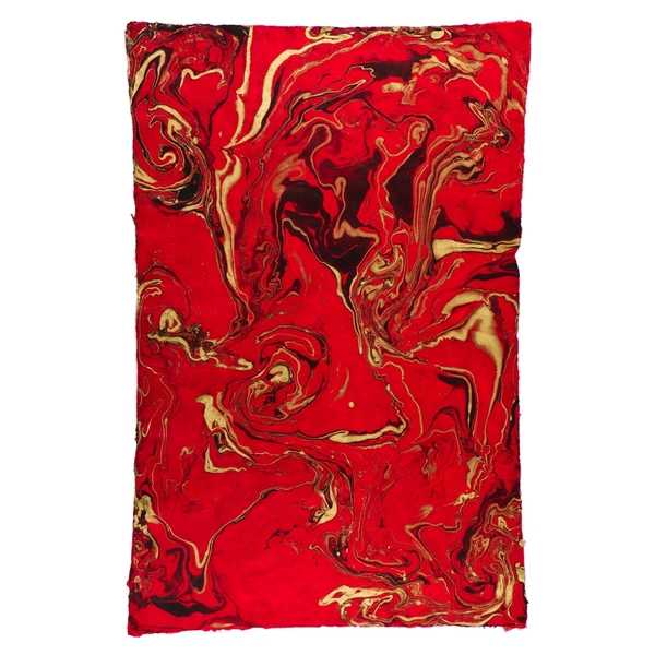 Wrap-Marble Gold/Black On Red
