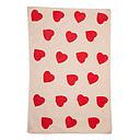 Wrap-Big Red Hearts On Natural