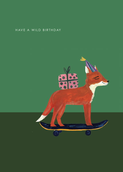Card-Fox On Skateboard