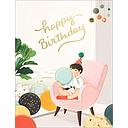 Foil Card-Blowing Balloons Birthday