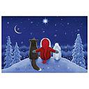 Advent Cal-Card-Tomte with Fox and Hare