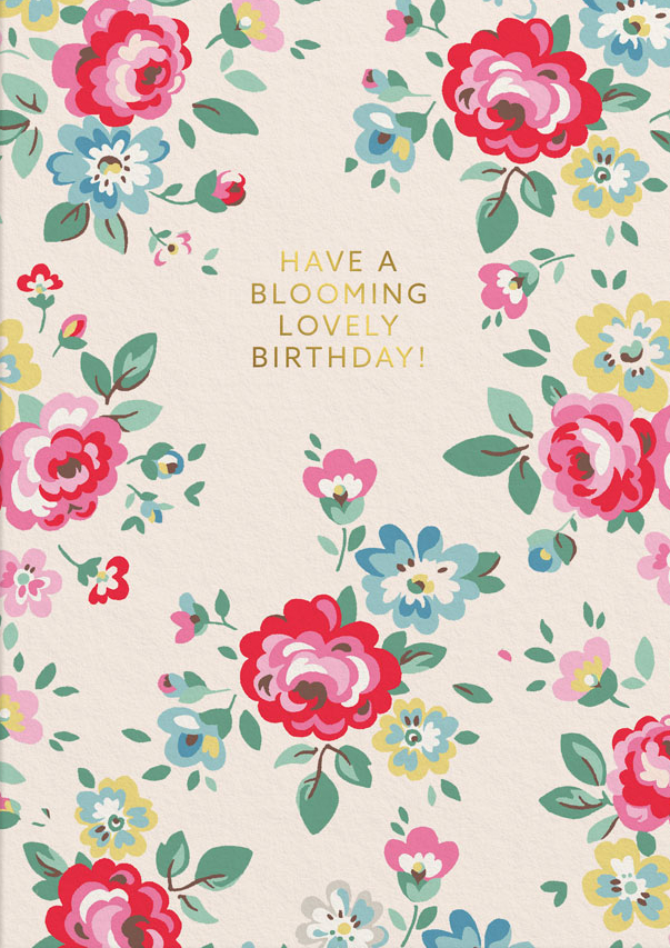 Cath Kidston Foil Card-Blooming Lovely Birthday