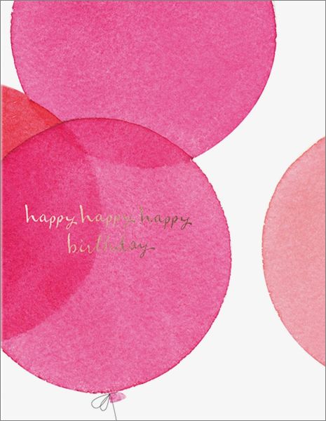 Foil Card-Pink Balloons