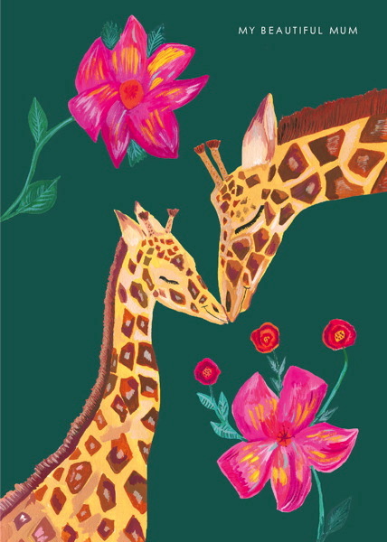 Card-Giraffe Beautiful Mum