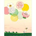 Card-Floral Balloons Birthday 