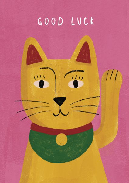 Card-Good Luck Cat