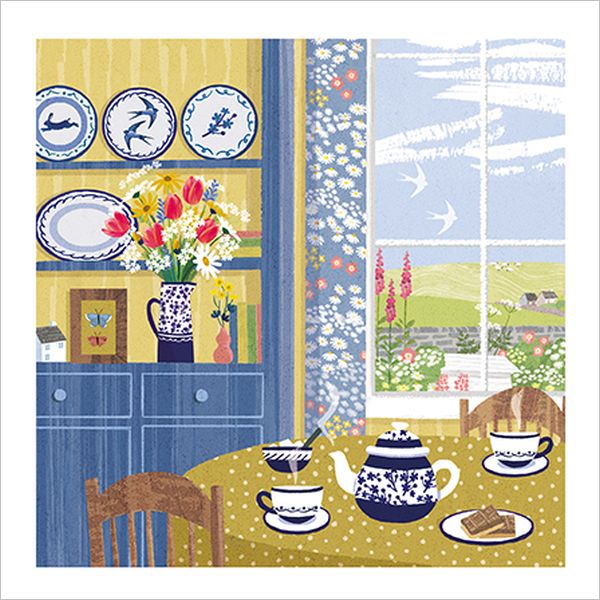 Embossed Card-Tea Time