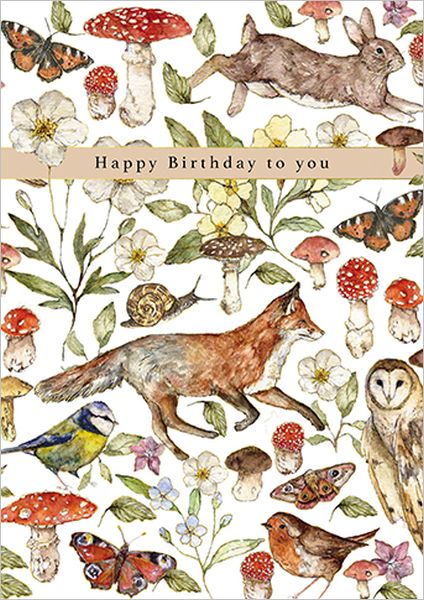 Foil Card-Birthday Flowers and Animals